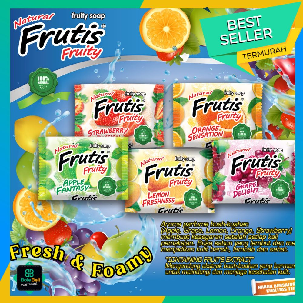 FRUTIS Fruity Sabun Mandi Batang Aroma Buah 4 x 70 gr