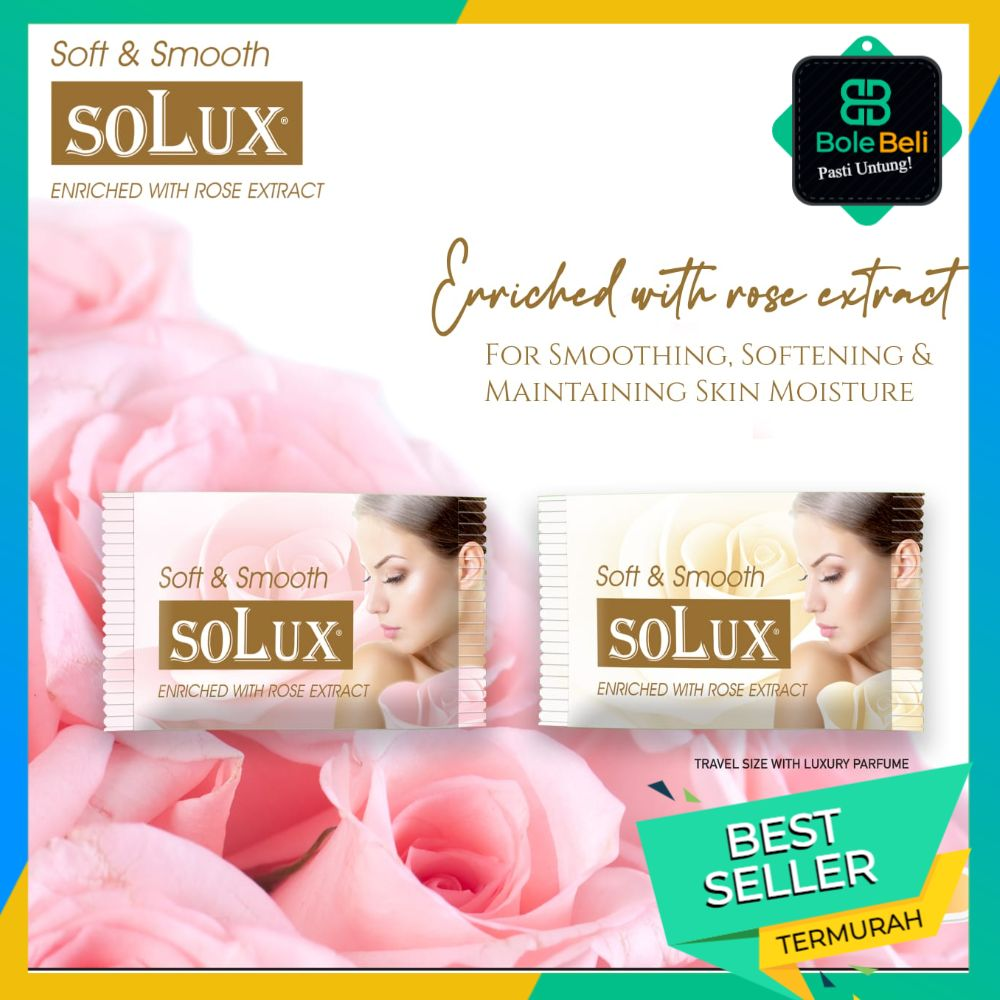 SOLUX Moisturizing Soap/Sabun Mandi/Sabun Hotel dengan Extrak Bunga Mawar  24 X 10GR